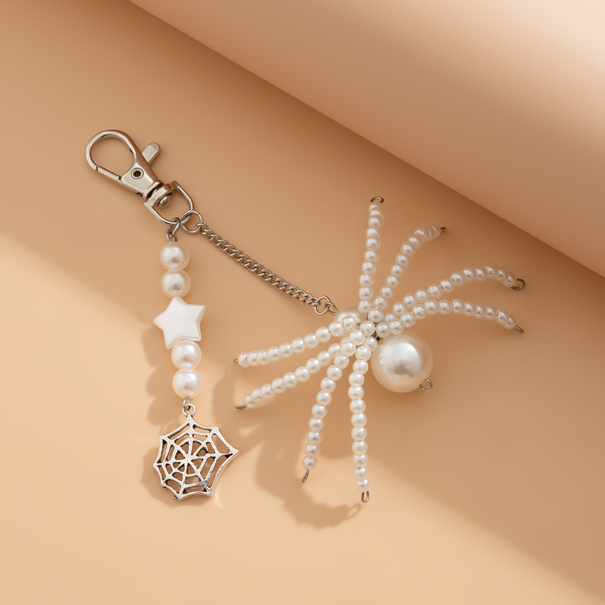 3-piece Sunflower Crystal Keychain White Pearl Weaving Spider Accessory Set - V.I.P Digital Presence