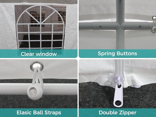 Sannwsg Party Tent -10x20FT Heavy duty Tent with Removable Side, Wedding Exclusive Holday Bithday BBa Backyard Evening Tent - V.I.P Digital Presence