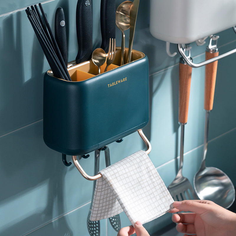 Wall-Mounted Chopsticks Cage Kitchen Chopsticks Multifunctional Storage Basket Storage Rack - V.I.P Digital Presence