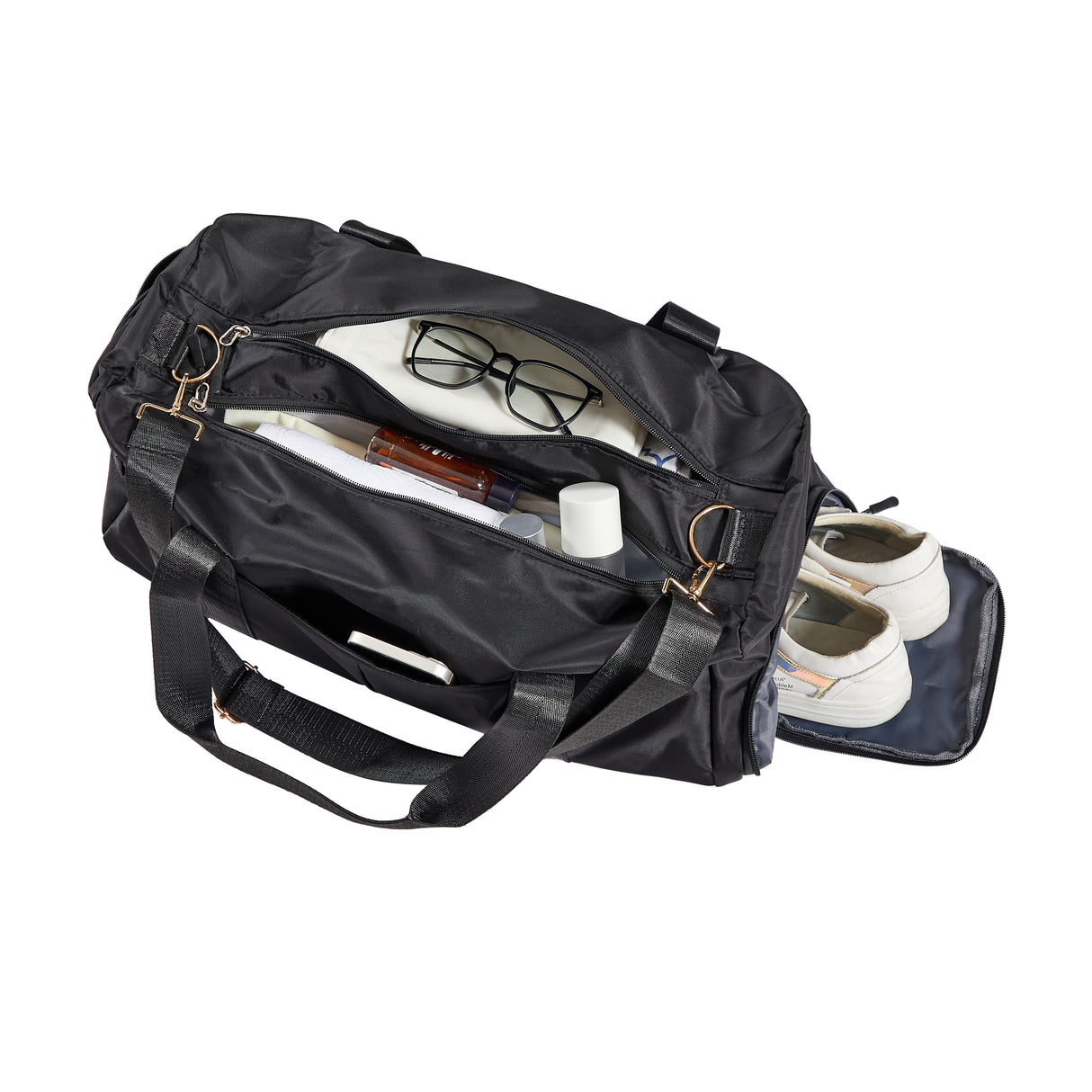 Luggage Set 4 pcs (20"/24"/29"/Travel Bag), PC+ABS Durable Lightweight Luggage with Collapsible Cup Holder TSA Lock, Yellow