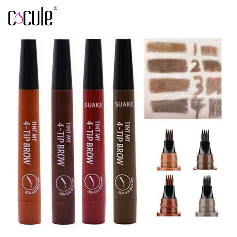 Eyebrow Tint 4 Tip Liquid Brow 5 Colors Pen Makeup Paint Eyebrow Liner Pen Cosmetics Waterproof Tool Microblade - V.I.P Digital Presence