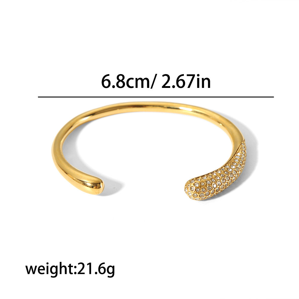 Colorful zirconium full diamond high-end fashion stainless steel casting bracelet bracelet bracelet accessories - V.I.P Digital Presence