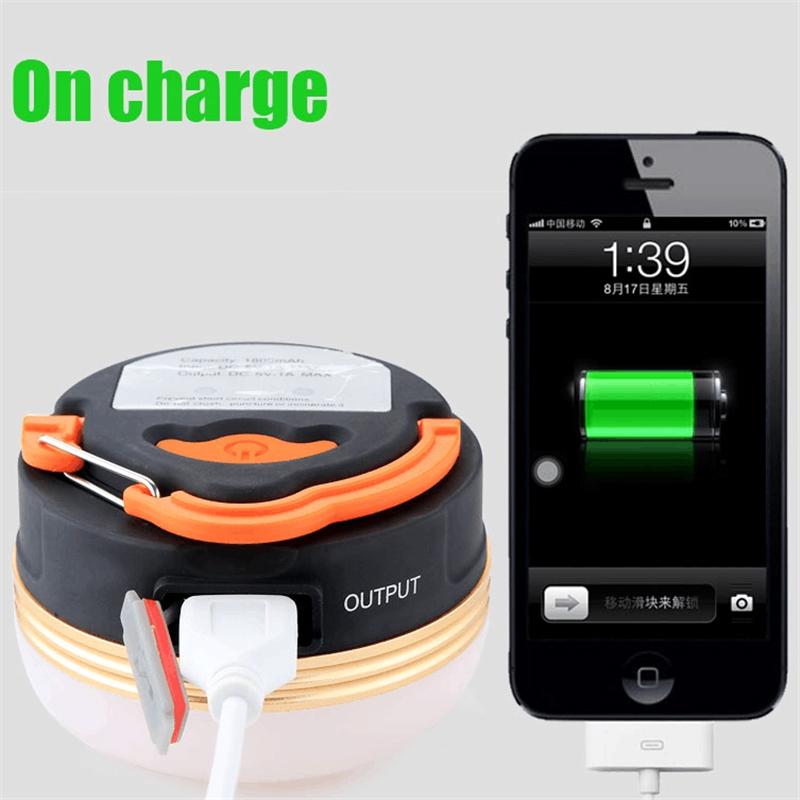 Mini Portable Camping Lights 3W LED Waterproof Tents Lamp Night Hanging lamp USB Rechargeable