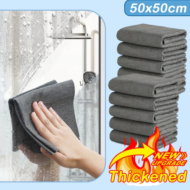 1-10PCS Magic Cleaning Cloths Reusable Microfiber Washing Rags Car Window Mirror Wipe Towels Rag Household Kitchen Clean Tools - V.I.P Digital Presence