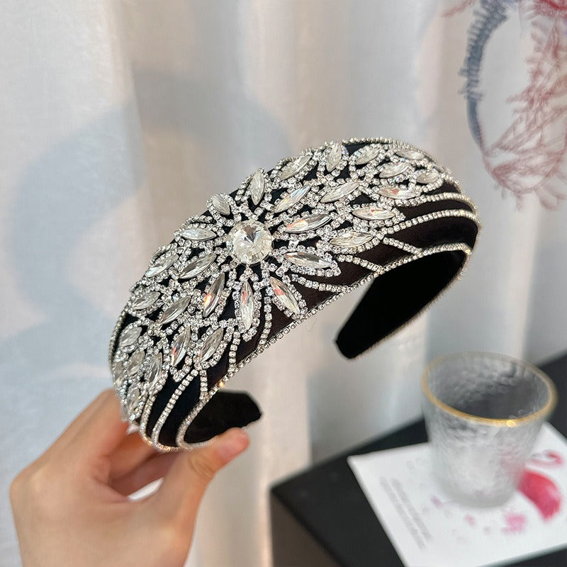 Baroque wide brimmed full diamond headband - V.I.P Digital Presence