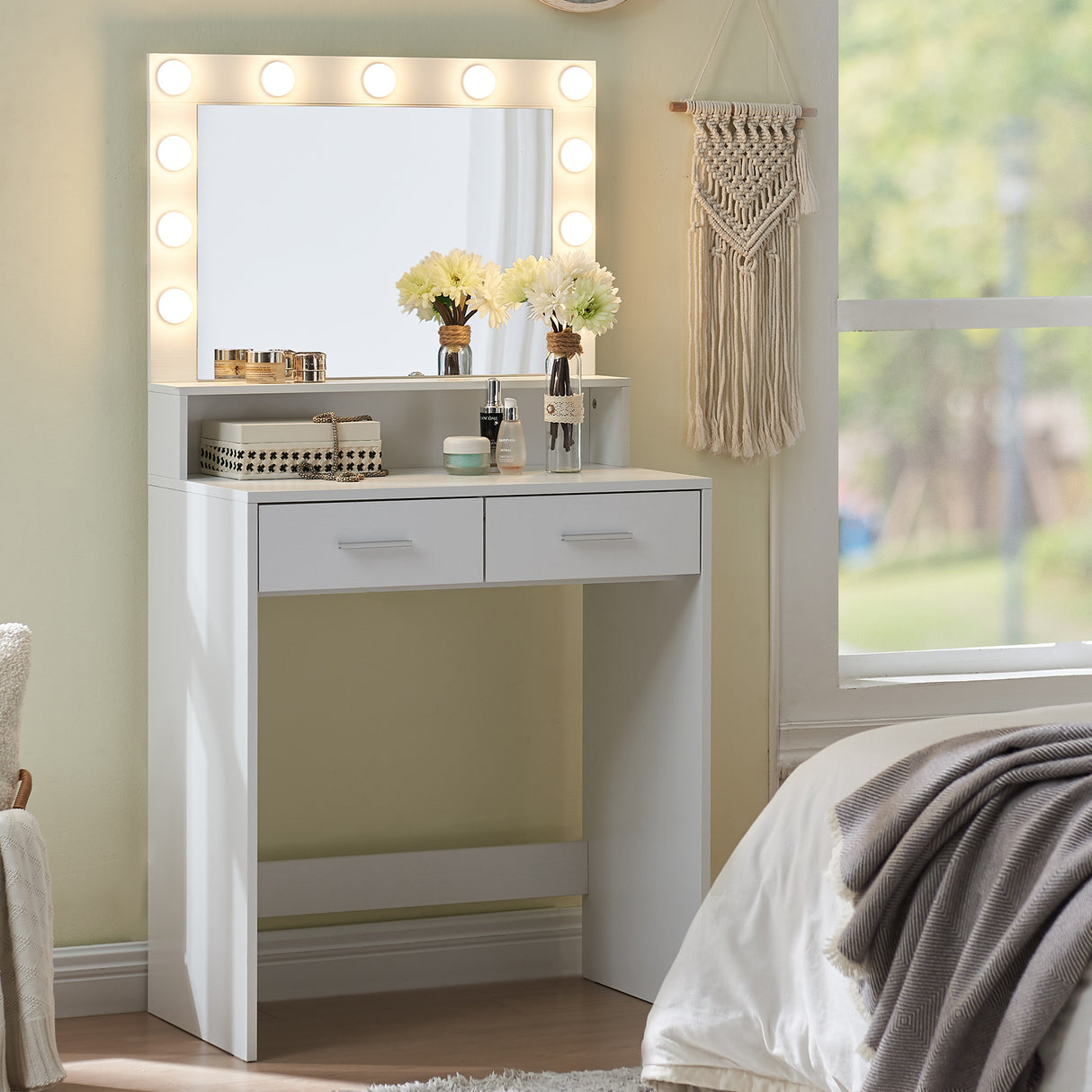 Makeup Vanity Desk with Mirror & Light - V.I.P Digital Presence