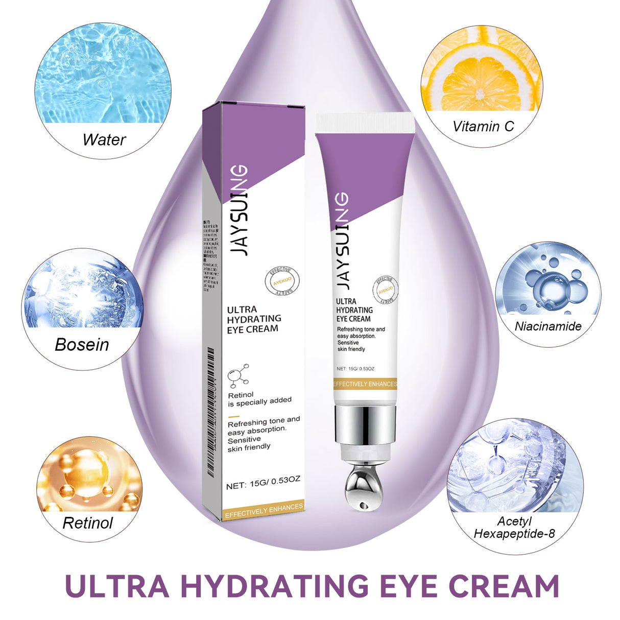Moisturizing Eye Cream, Firming And Lifting Eye Creme For Fine Lines Crow's Feet Dark Circles