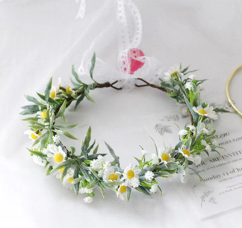 Simulated Rose Blossoms Adjustable Headwear Wreath Bridal Forest Flower Wedding Photography Scale Pretend - V.I.P Digital Presence