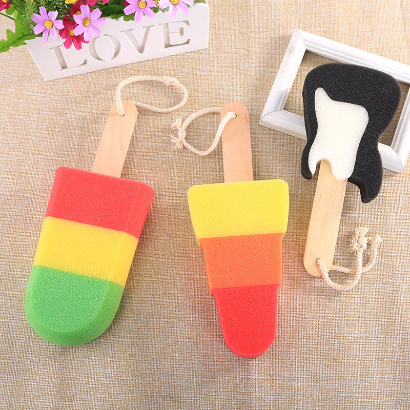 Attractive Ice-Cream-Shaped Bath Cotton Multi-Functional Ice-Cream Sponge Brush Bath Can Be Hung Water Cup Cleaning Sponge - V.I.P Digital Presence