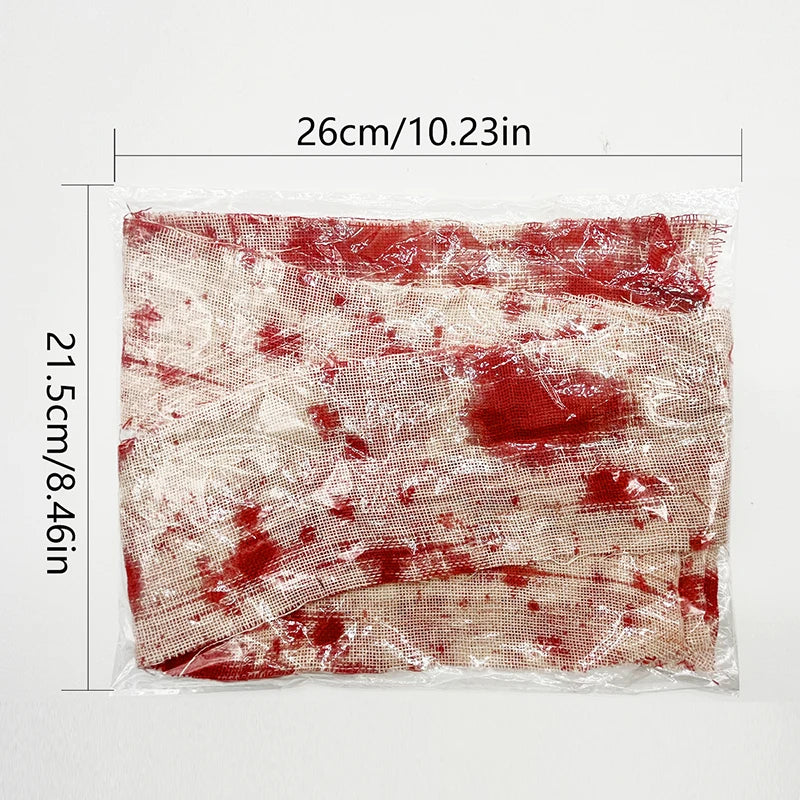 3m Halloween Bloody Cloth Strips Blood Gauze Bandage Haunted House Warning Isolation Belt Home Horror Party Scene Decor Props - V.I.P Digital Presence