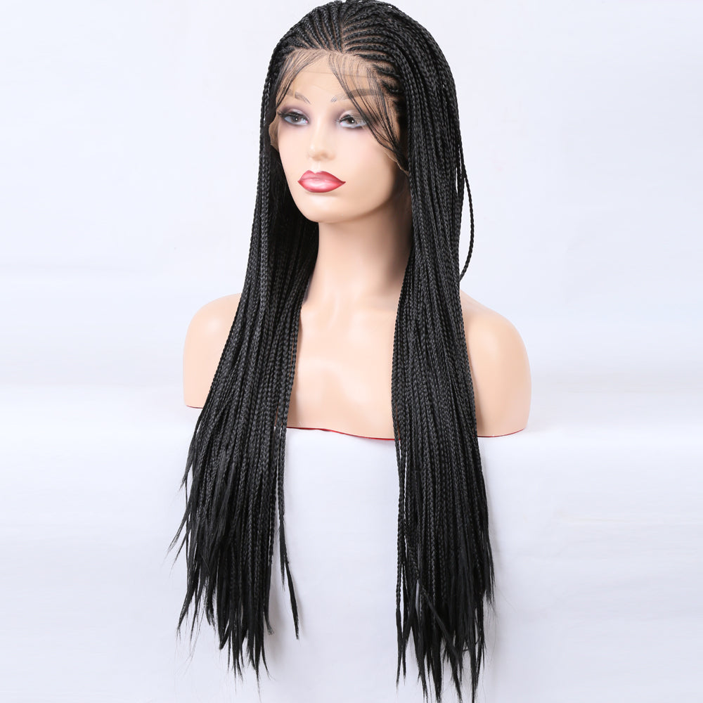 Lace Front Wig Braided Wigs Braiding Hair For Black Women Long Cosplay Synthetic Box Braid Wig - V.I.P Digital Presence