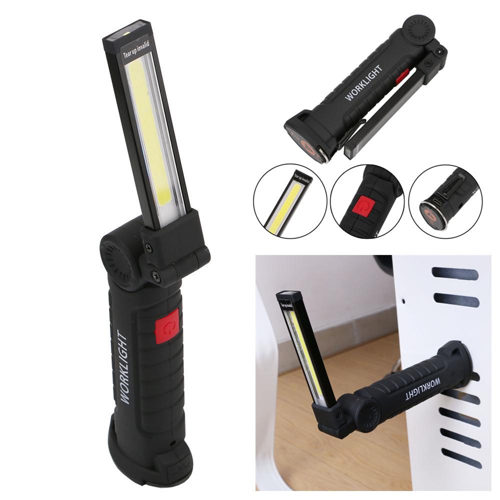 Foldable Flexible Hand Torch Work Light Magnetic Inspection Lamp COB LED Flashlight Built in Battery USB Charging Port