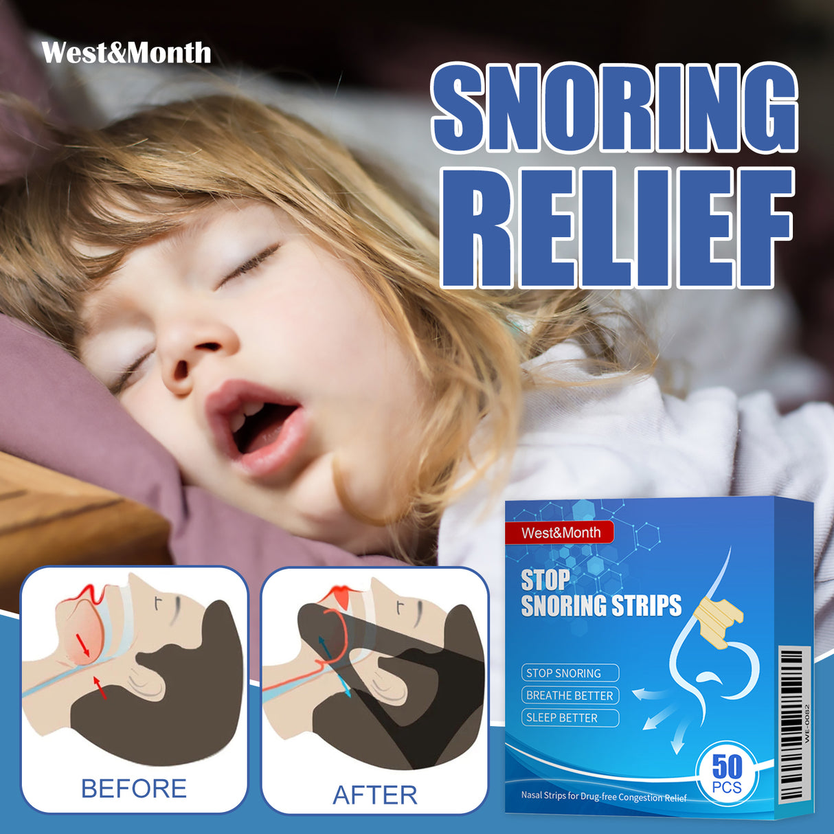 Stop Snoring Strips, Anti-snoring Dredging Respiratory Tract Anti-snoring Stop Patch Care - V.I.P Digital Presence