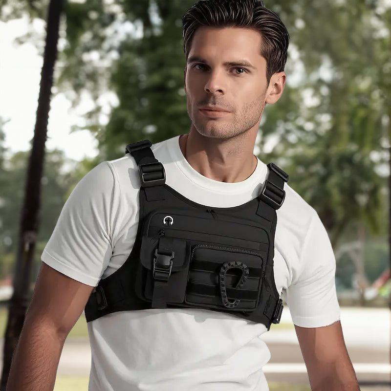 Men's Tactical Chest Bag - EDC Waterproof Anti-Theft Vest for Outdoor Cycling & Running - V.I.P Digital Presence