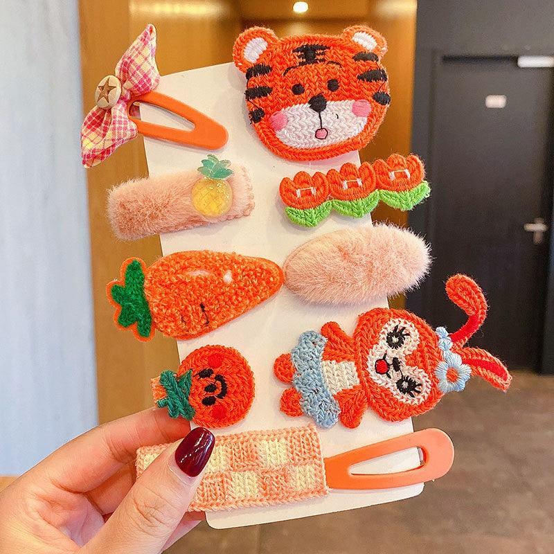 Milk Coffee Color Children's Plush Hairpin Net Red Bangs Side Hair Clip Autumn And Winter Lovely Japanese Clip - V.I.P Digital Presence