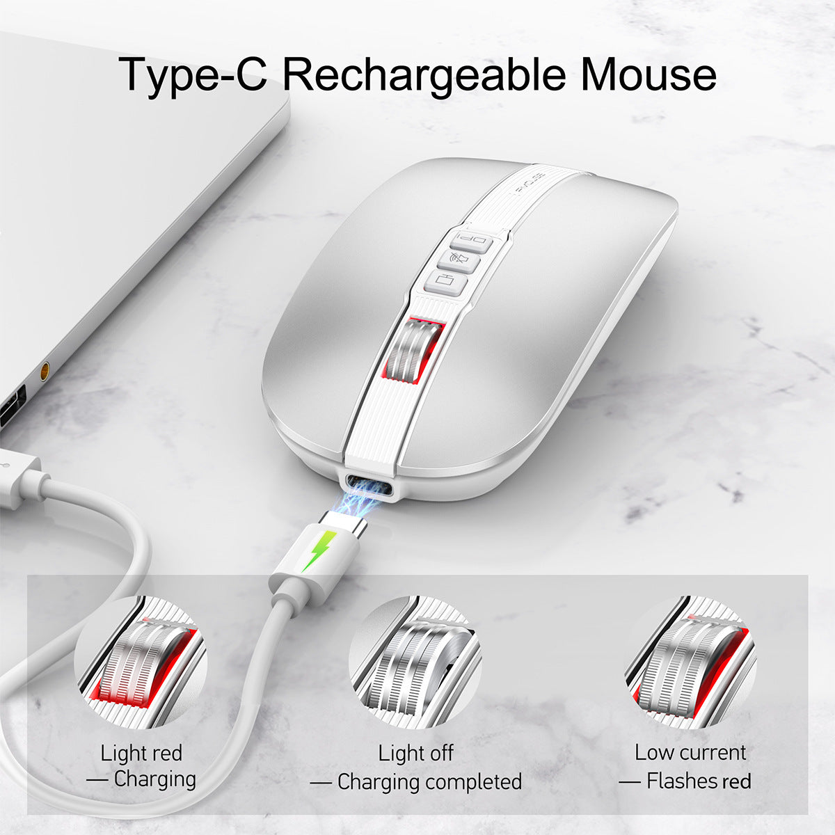 Wireless Mouse Bluetooth Dual Mode 2.4G/BT5.1 Silent Mouse 2400DPI PC Notebook Business Office - V.I.P Digital Presence