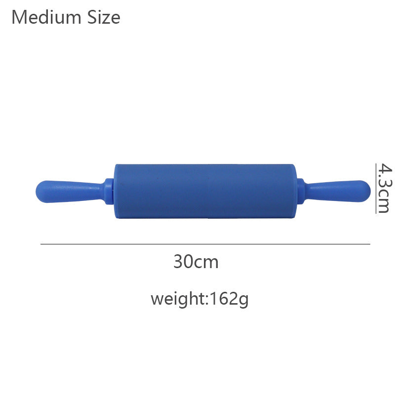Wooden Handle Silicone Rolling Pin Rolling Pin Roller Flour Pin Small Medium And Large Household Baking Tools And Kitchenware - V.I.P Digital Presence