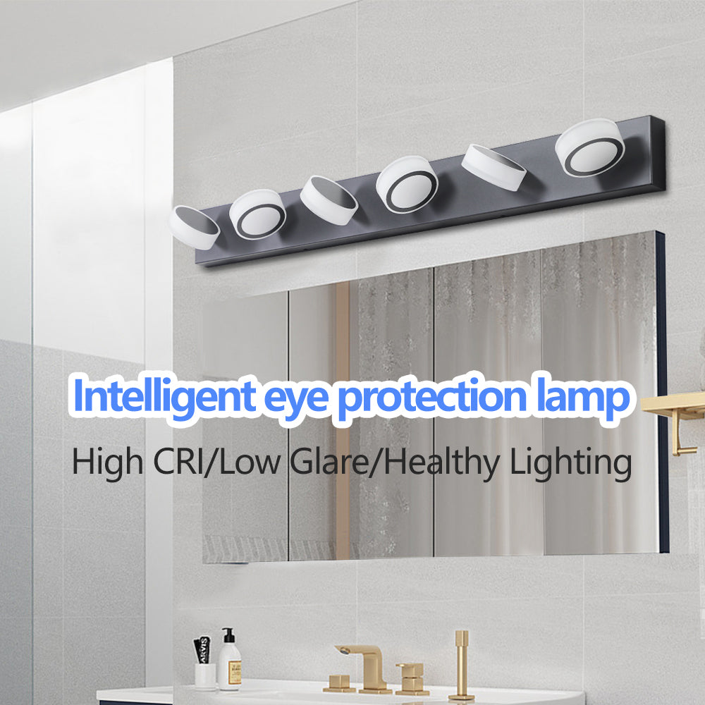 LED Modern Black 6-Light Vanity Lights Fixtures Over Mirror Bath Wall Lighting - V.I.P Digital Presence