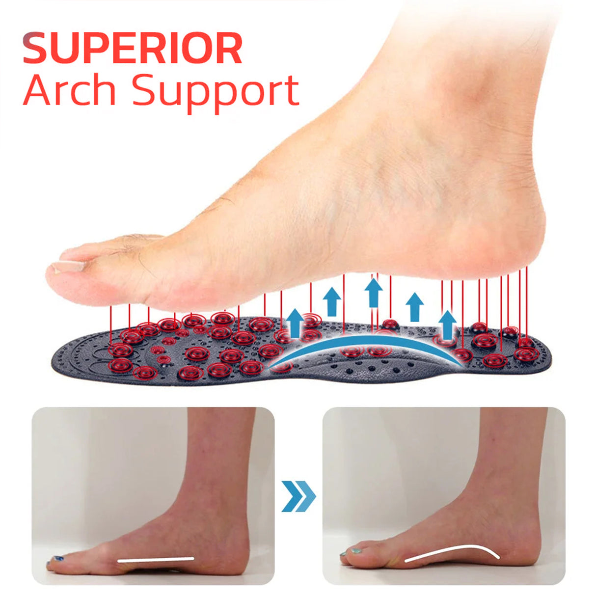 Far Infrared Tourmaline Acupressure Insoles, Vein Repair Body Care Slimming Body Anti-Slip Wear Arch Support Insoles - V.I.P Digital Presence