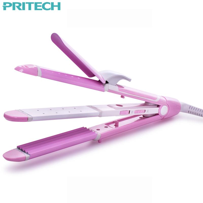 Pritech New Electric 3 In 1 Hair Straightener Curling Irons For Wet&Dry Professional Hair Curler Styling - V.I.P Digital Presence