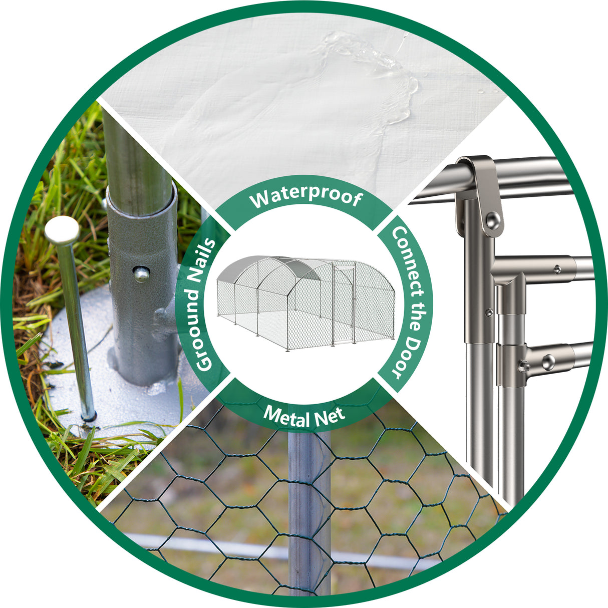 Large dome shaped walk-in fence cage metal chicken coop with waterproof and UV resistant cover, pipe diameter 1 inch - V.I.P Digital Presence