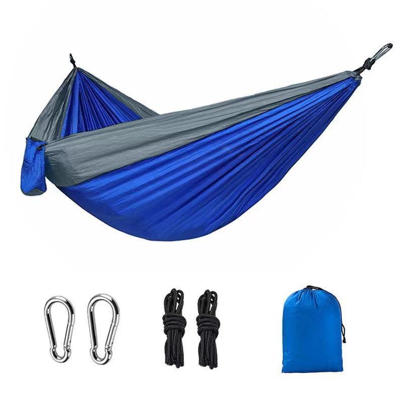 Light double nylon camping hammock with straps. Great for trips, beach, yard & garden. - V.I.P Digital Presence