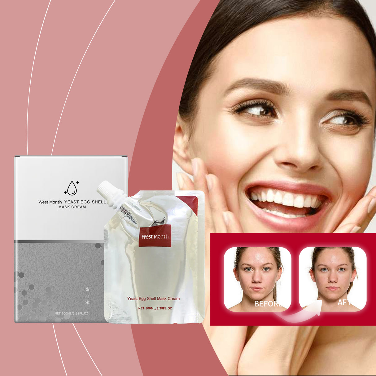 Yeast Eggshell Peel Mask, Moisturizing And Moisturizing Skin Daily Skin Care Brightening Mask