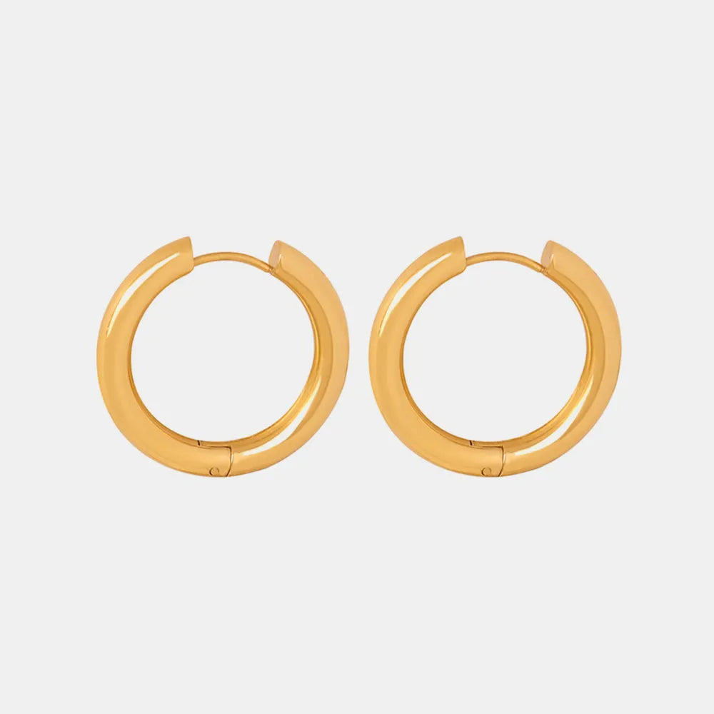 18K Gold-Plated Huggie Earrings - V.I.P Digital Presence