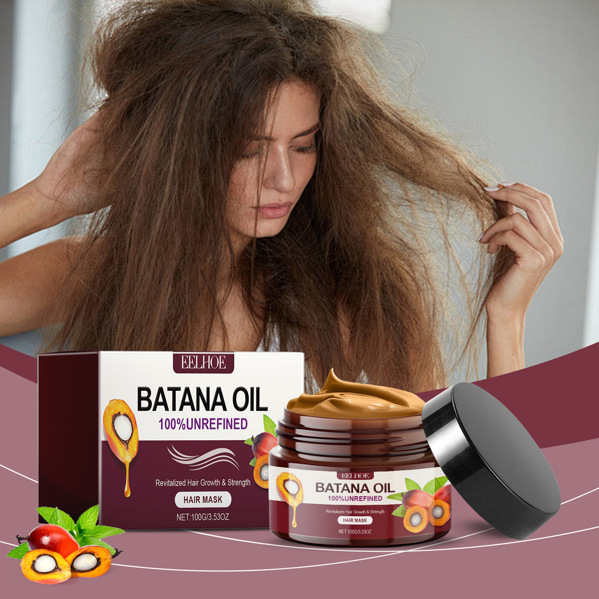 Batana Oil Strong And Volumizing Hair Mask Repair Hair Frizz Nourishing Hair Smooth Hair Treatment - V.I.P Digital Presence