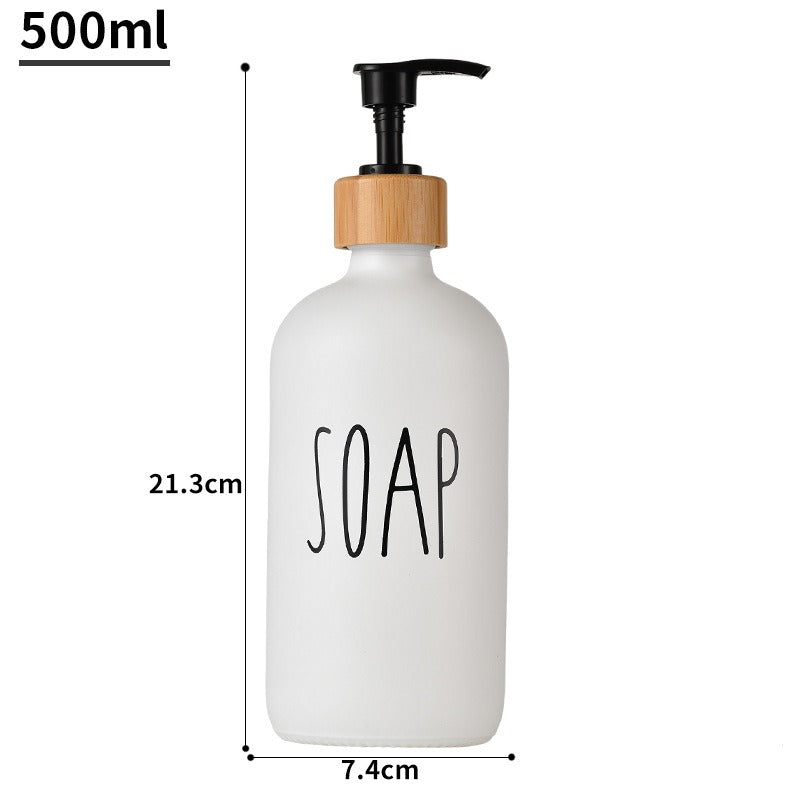 Glass 500ml Boston hand soap pump black and white split bottle wooden cap soap dispenser shampoo bottle - V.I.P Digital Presence