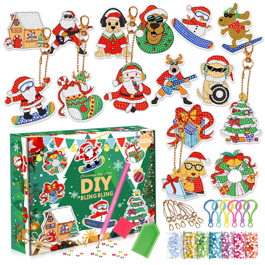 Christmas Diamond Painting Keychain 5D DIY Hanging Diamond Art Kits Diamond Ornaments for Kids Christmas Crafts Family Decor - V.I.P Digital Presence