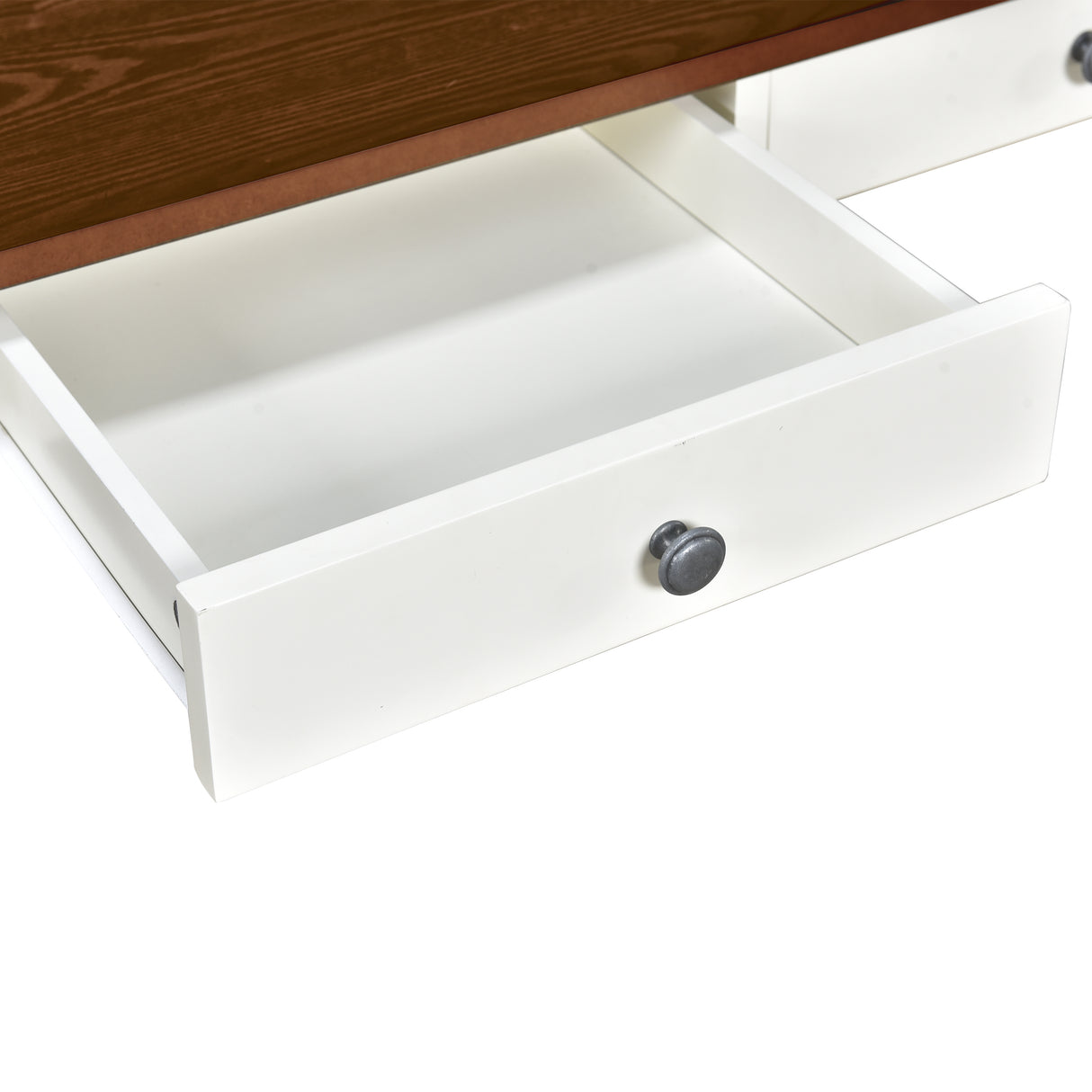 TOPMAX Mid-Century 6-Piece Wood Dining Table Set, Kitchen Table Set with Drawer Upholstered Chairs and Bench Butter Milk