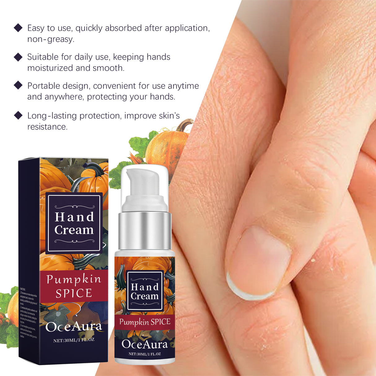 Pumpkin Moisturizing Hand Cream Hydrates And Moisturizes And Protects Hand Skin Against Dryness