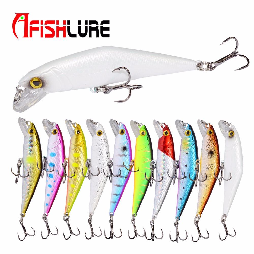 AFISHLURE Bass Wobblers Trout Fishing Lure 66mm/8g Minnow Hard Baits Iscas Artificial Pesca Leurre