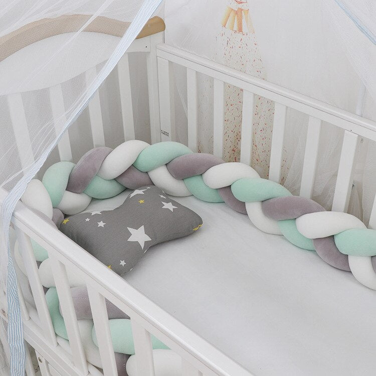 100cmBaby Bumper Bed Braid Knot Pillow Cushion Bumper for Infant Kids Crib Protector Cot Bumper Room Decor Anti-collision Bumper - V.I.P Digital Presence