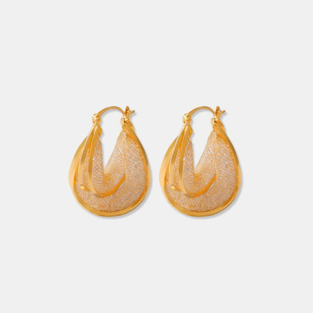 Copper Glass Stone U Shape Earrings - V.I.P Digital Presence