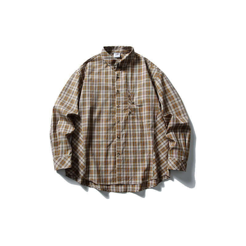 Casual long sleeved checkered shirt men's and women's loose shirt - V.I.P Digital Presence