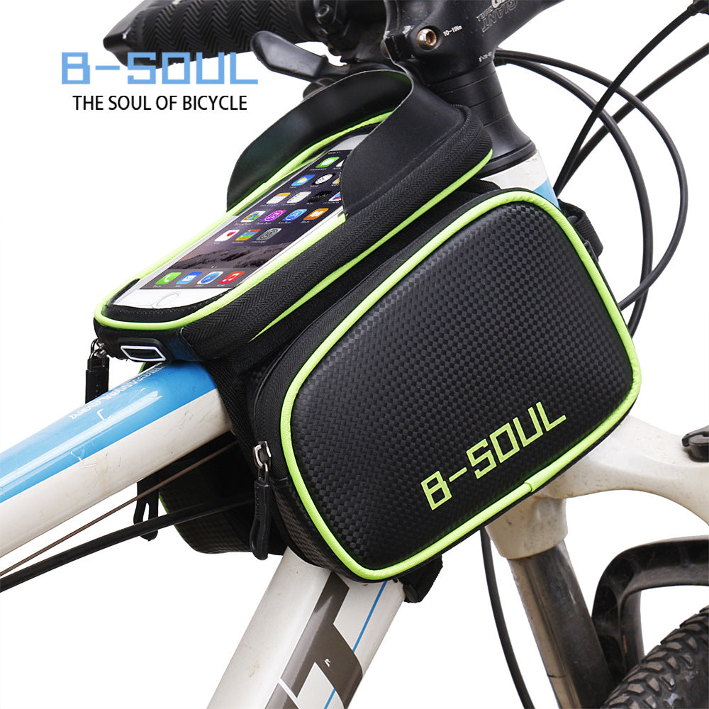 B-SOUL Bicycle Bag Front Beam Bag Waterproof Mountain Bike Saddle Bag Mobile Phone Bag Upper Tube Bag Riding Bag Accessories