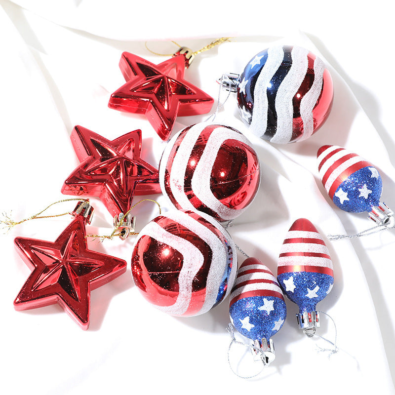 Christmas Ball Independence Day Decoration Hanging Ball Christmas Tree Decoration Prop American Plastic Ball Set - V.I.P Digital Presence