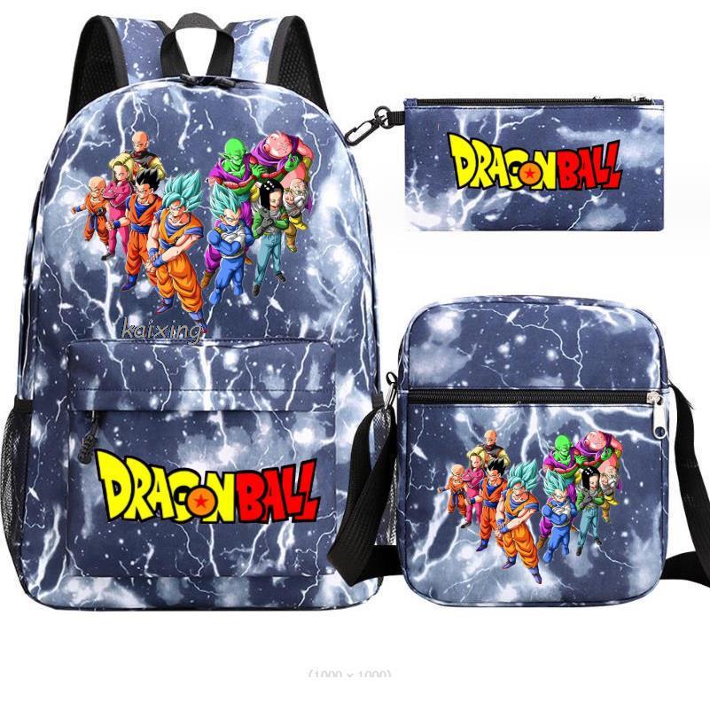 Youth Dragon Ball Backpack Student Shoulder Bag Travel Bag 3-Piece Set - V.I.P Digital Presence