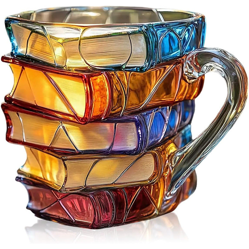 Painted Book Mug: 11oz, 3D painted books design, colorful resin, unique coffee cup, ideal for collection/gifts. - V.I.P Digital Presence