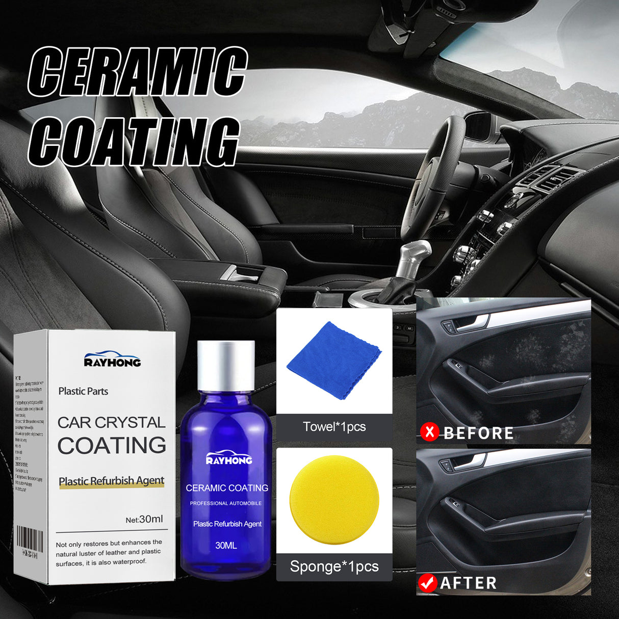 Automotive Plastic Refurbishment Coated Crystal Liquid, Instrument Panel Interior Clean Decontamination Anti-dust Refurbishment Bright Coating Liquid - V.I.P Digital Presence