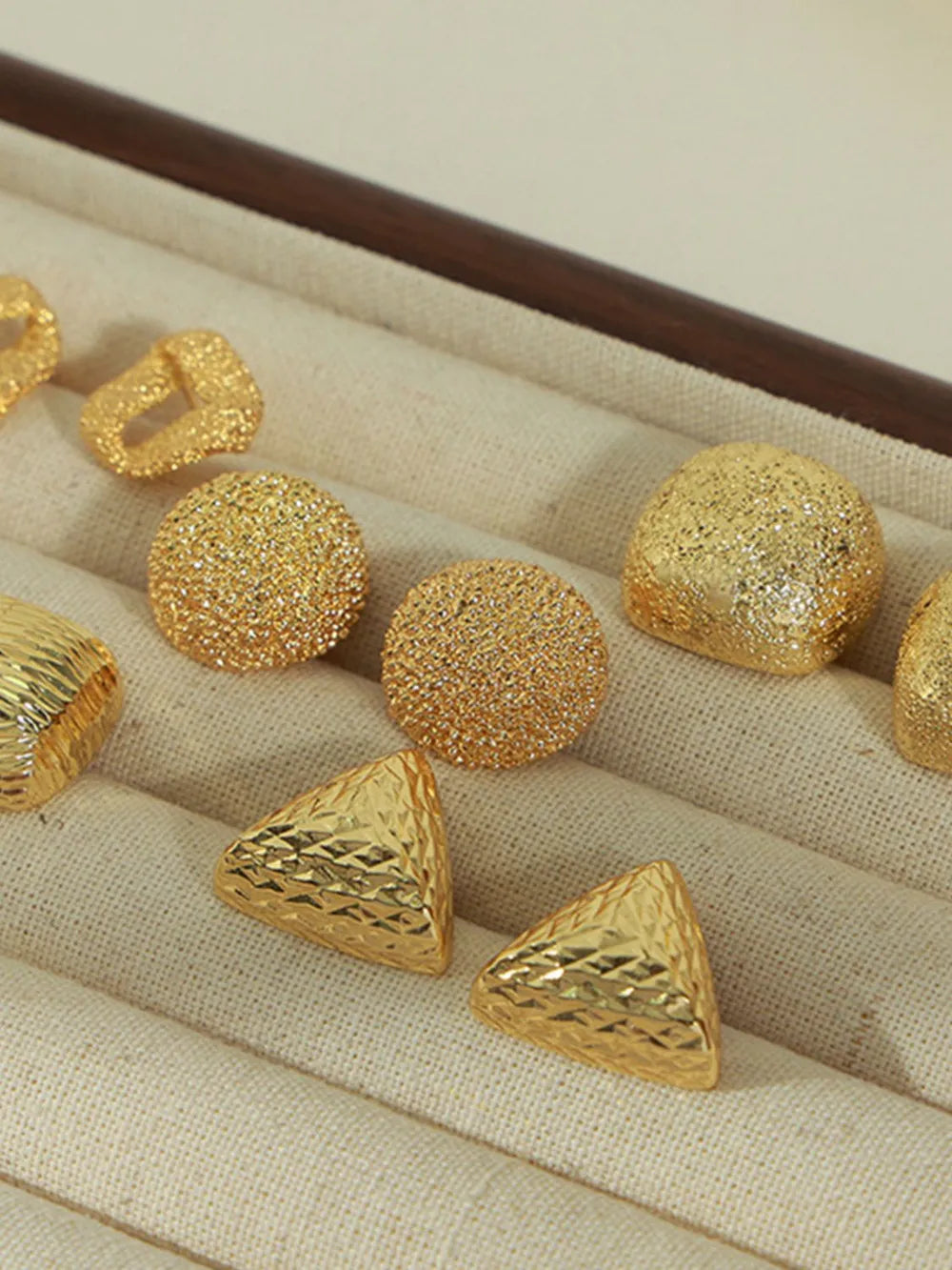 Gold-Plated Geometric Stud Earrings - V.I.P Digital Presence
