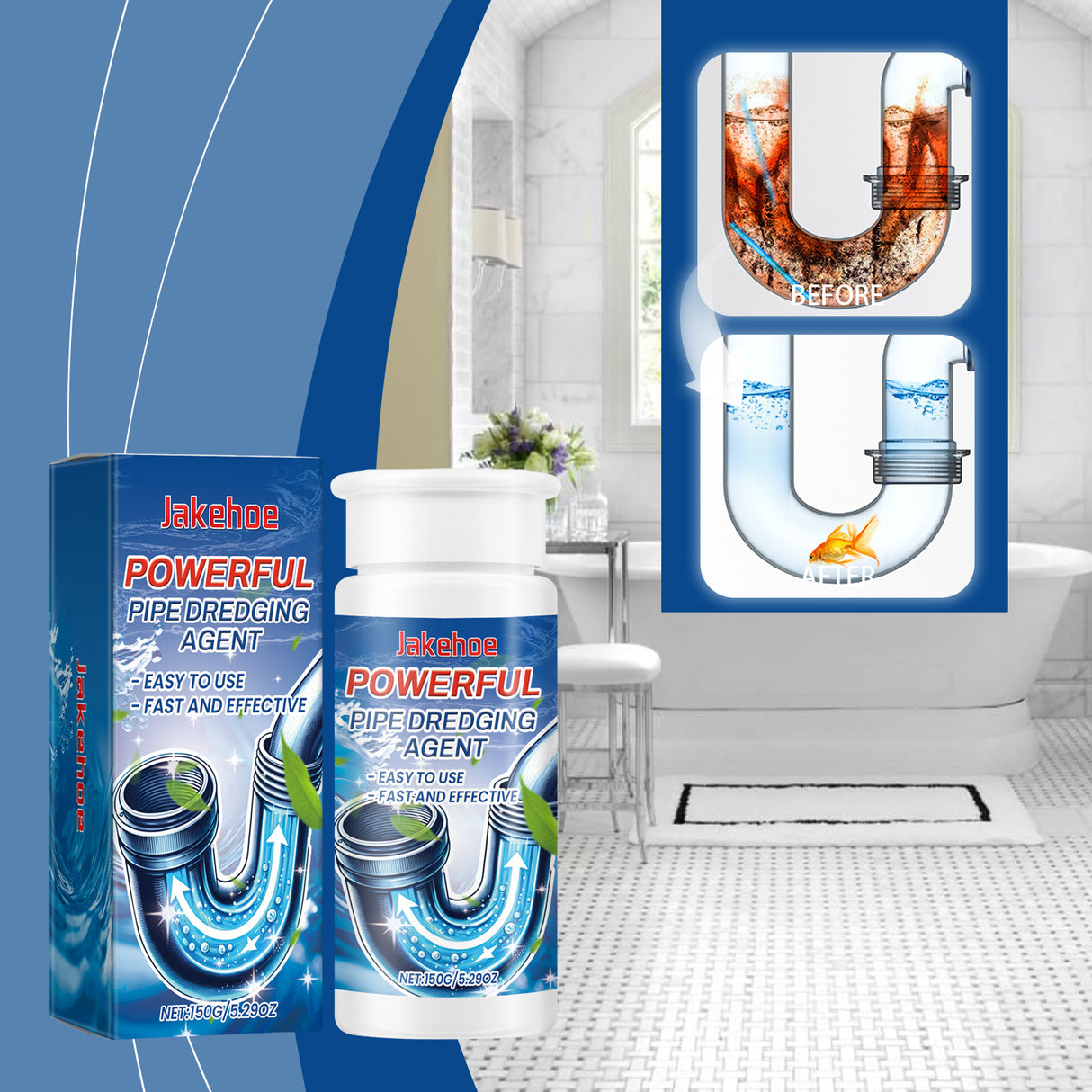 JAKEHOE drain Unclog cleaner, kitchen toilet sink drain clog unclog cleaner - V.I.P Digital Presence