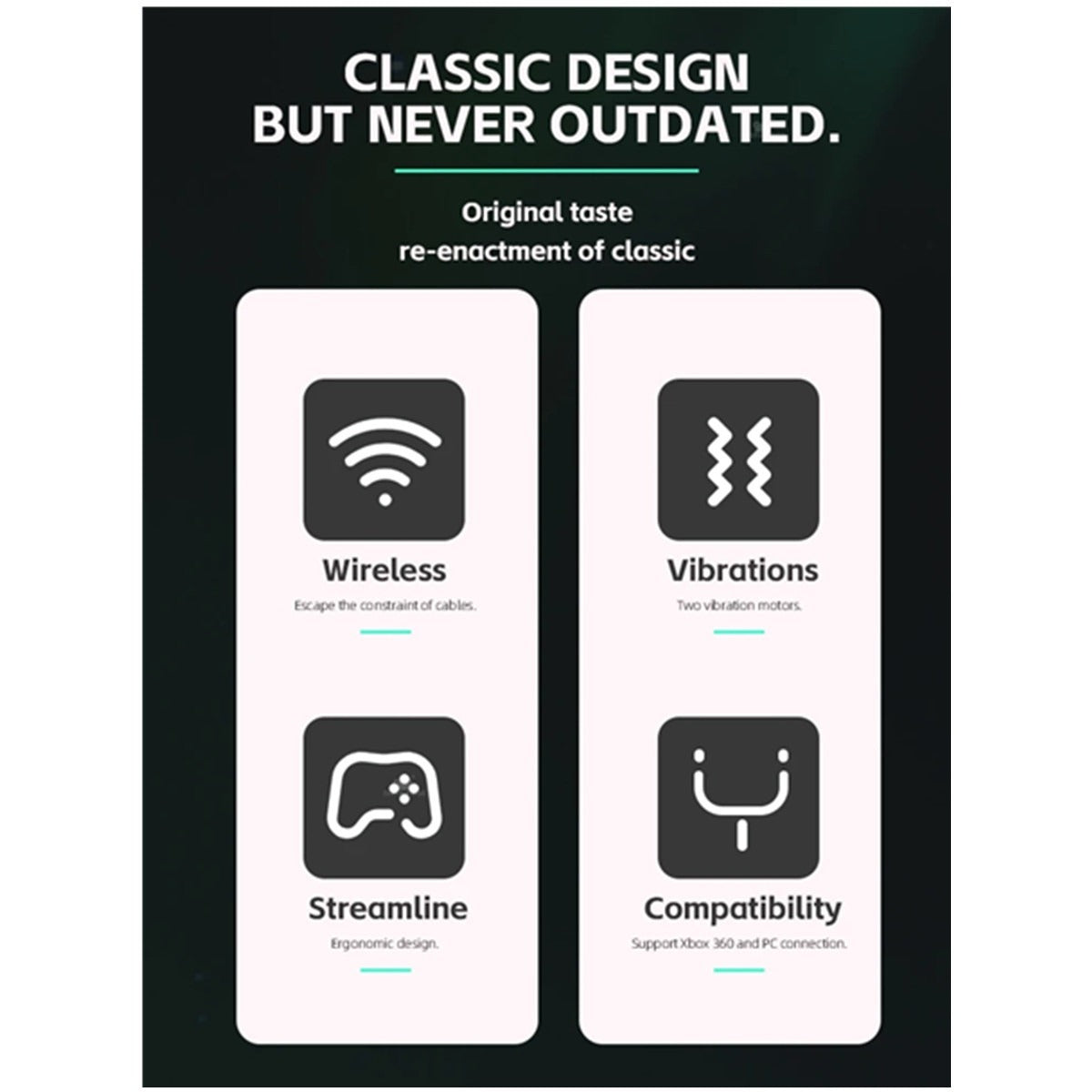 Suitable for Xbox 360/Xbox 360 slim/PC wireless controller 2.4G wireless connection dual vibration controller - V.I.P Digital Presence