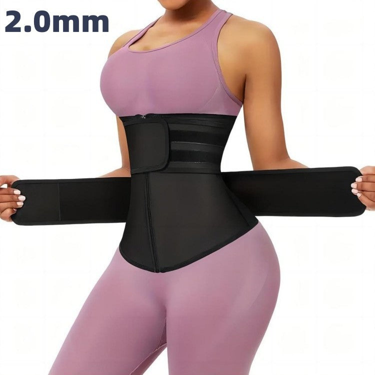 Cross-border sports women's waist trainer slimming belt sweaty adjustable zipper reinforced body shaping abdominal belt - V.I.P Digital Presence