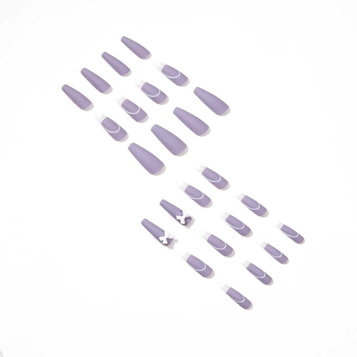 Rattan Purple French Bow Wear Manicure Finished Fake Nail Manicure Patch Nail Patch Removable Nail - V.I.P Digital Presence