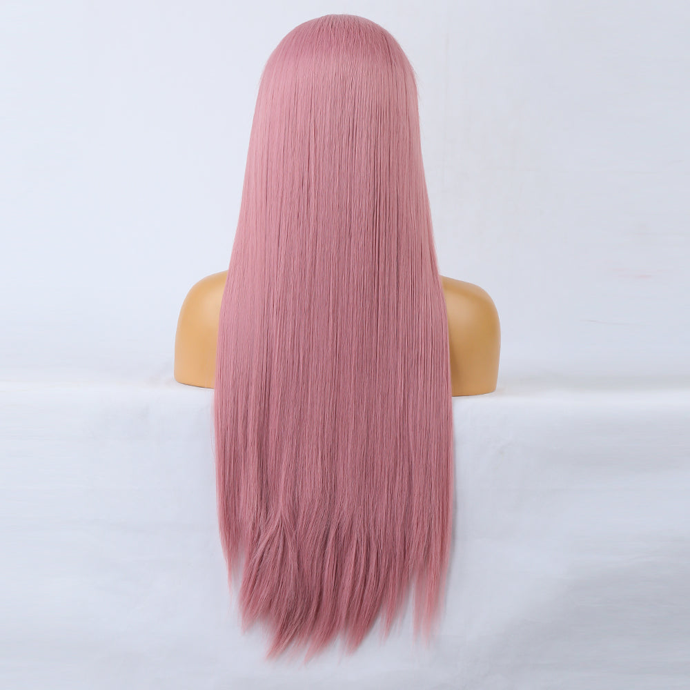 Synthetic Lace Wig Deep Part Long Straight Wig Ombre Pink Cosplay Wigs Synthetic Lace Wigs For Women - V.I.P Digital Presence