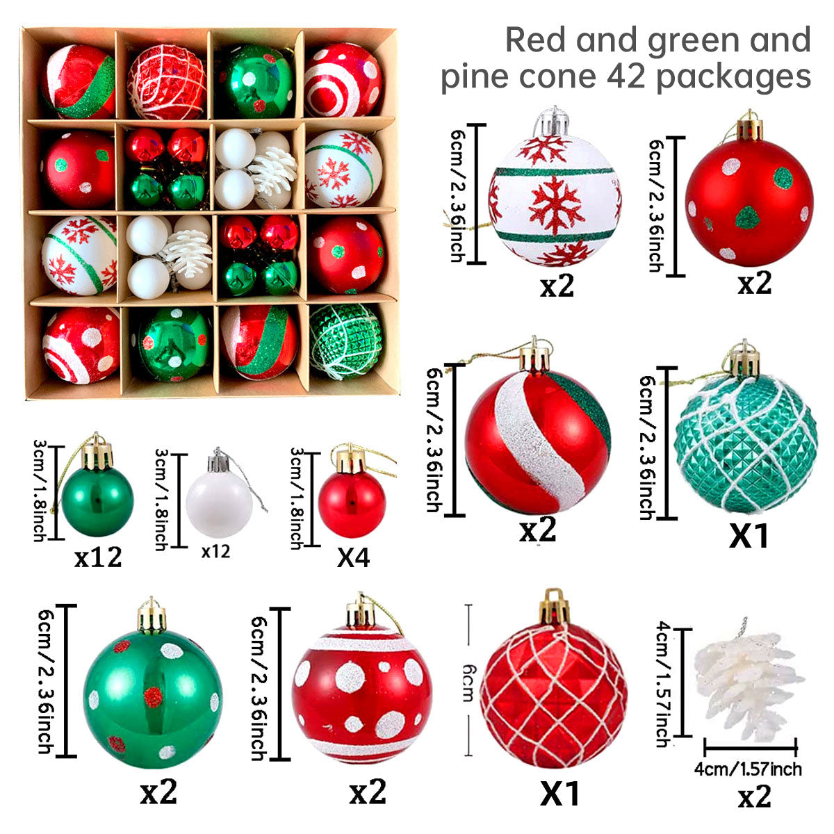 Christmas decoration 6cm electroplated ball plastic ball special-shaped painted Christmas ball gift Christmas tree pendant - V.I.P Digital Presence
