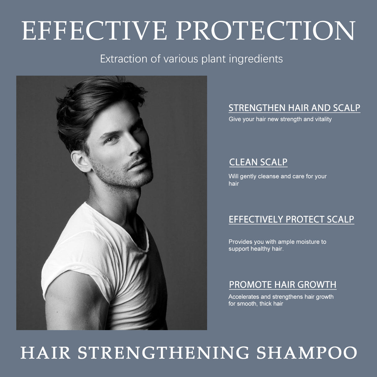 Men's Shampoo Deep Clean Moisturizing Root And Scalp Massage Nourishing Treatment Shampoo - V.I.P Digital Presence